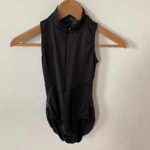 Black halter leotard